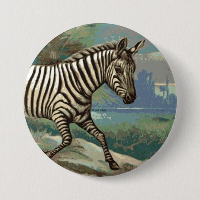 Zebra 7.5 Cm Round Badge (Front)