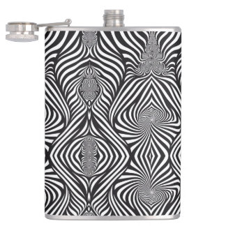 Zebra Abstract B&W Sherpa Blanket Hip Flask