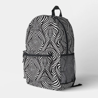 Zebra Abstract B&W Sherpa Blanket Printed Backpack