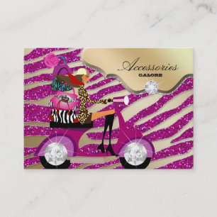 Zebra Accessories Purse Jewellery Hot Pink Sparkle Business Card