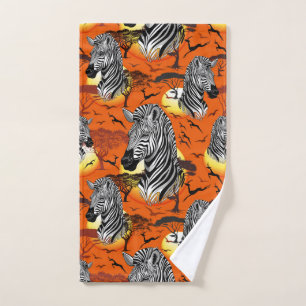Zebra African Savanna Wild Animal Bath Towel Set