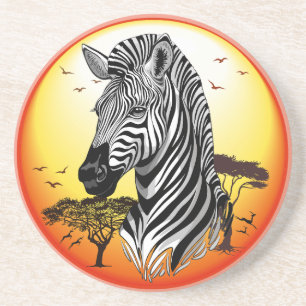 Zebra African Savanna Wild Animal Coaster