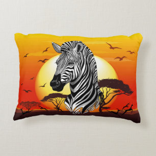 Zebra African Savanna Wild Animal Decorative Cushion