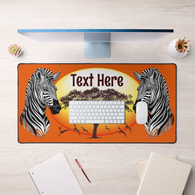 Zebra African Savanna Wild Animal Desk Mat (Office 1)