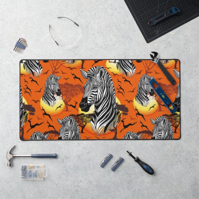 Zebra African Savanna Wild Animal Desk Mat (Workstation)