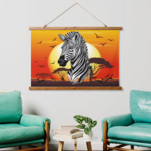 Zebra African Savanna Wild Animal Hanging Tapestry