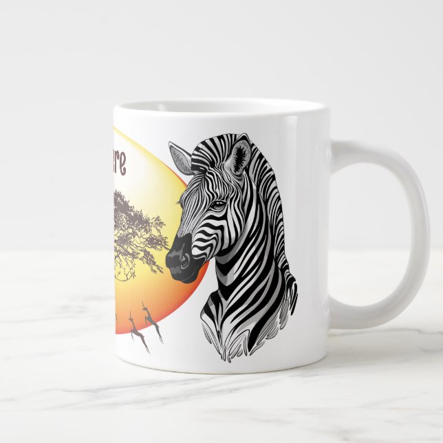 Zebra African Savanna Wild Animal Large Coffee Mug (Right)