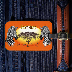 Zebra African Savanna Wild Animal Luggage Tag