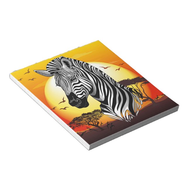 Zebra African Savanna Wild Animal Notepad (Angled)