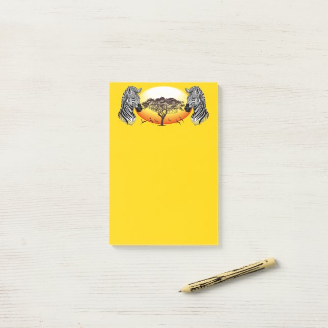Zebra African Savanna Wild Animal Post-it Notes (On Desk)