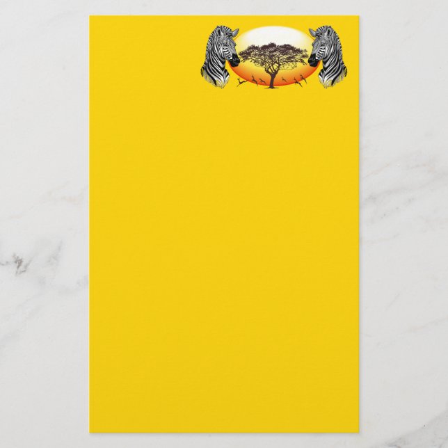 Zebra African Savanna Wild Animal Stationery (Front)