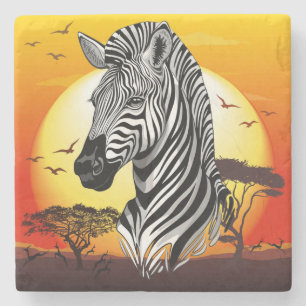 Zebra African Savanna Wild Animal Stone Coaster