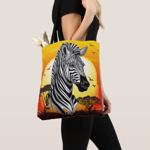 Zebra African Savanna Wild Animal Tote Bag