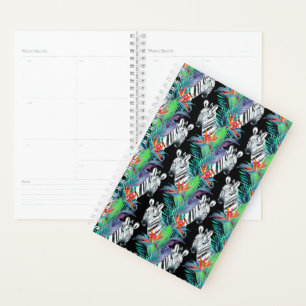 Zebra And Exotic Flowers Pattern Planner