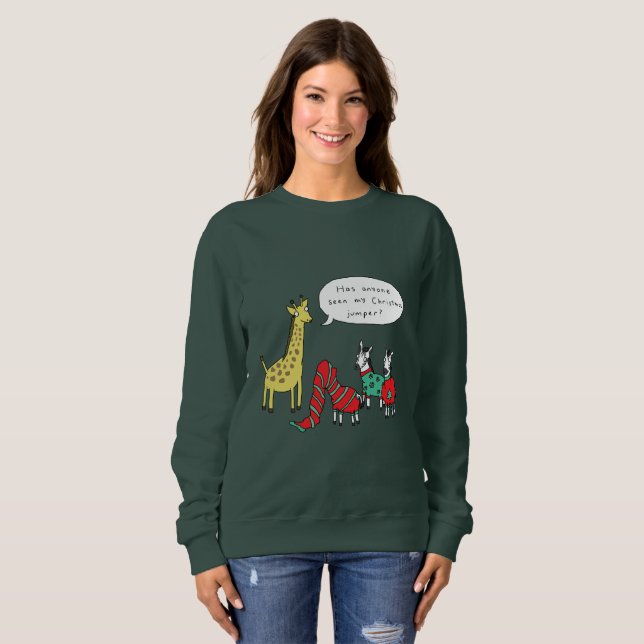 Zebra and Giraffe Christmas Jumper | Classic Comic Sweatshirt (Front Full)