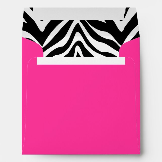 Zebra and Hot Pink Square Envelopes (Back (Bottom))