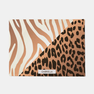 Zebra and Leopard Print Doormat