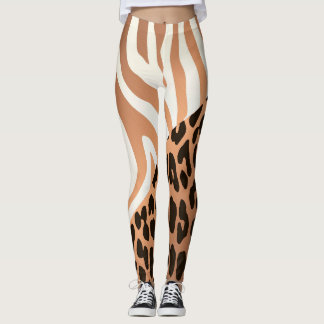 Zebra and Leopard Print Leggings