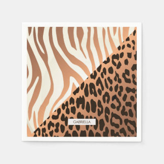 Zebra and Leopard Print Napkin