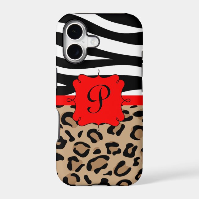 Zebra and Leopard Print Personalised Monogram (Back)