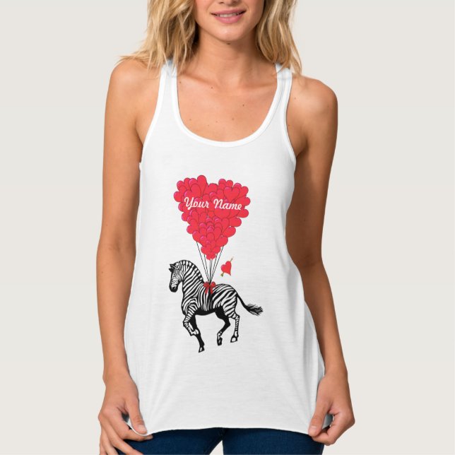 Zebra  and love heart singlet (Front)