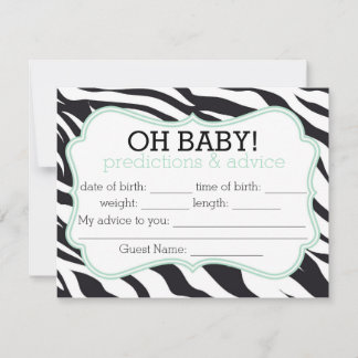 Zebra and Mint Chevron Predictions & Advice Card