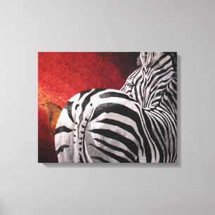 Zebra and Oxpecker Canvas Print