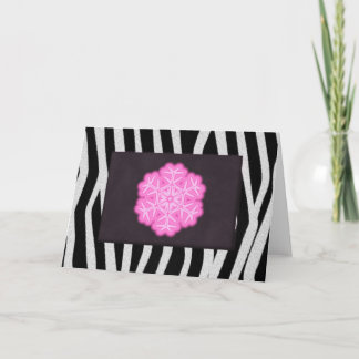 Zebra and Pink flake Holiday Card