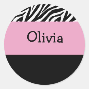 Zebra and pink sticker