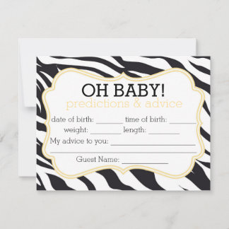 Zebra and Yellow Chevron Predictions & Advice Card