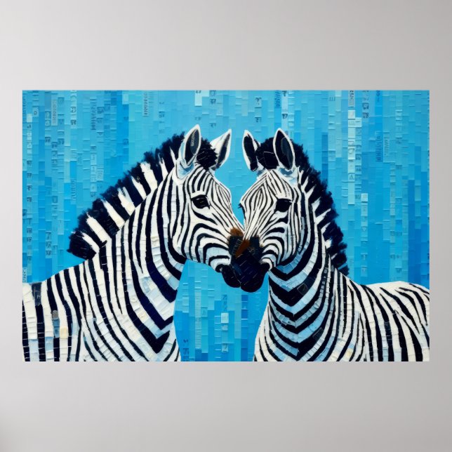 Zebra Animal Art Decor Paint Mosaic  (Front)
