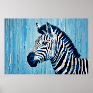 Zebra Animal Art Decor Paint Mosaic 