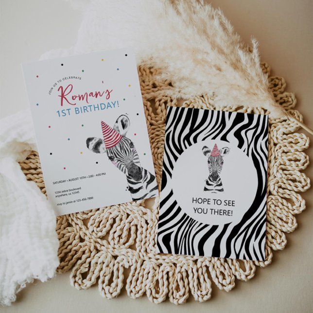 Zebra Animal Birthday Party  Invitation (Creator Uploaded)