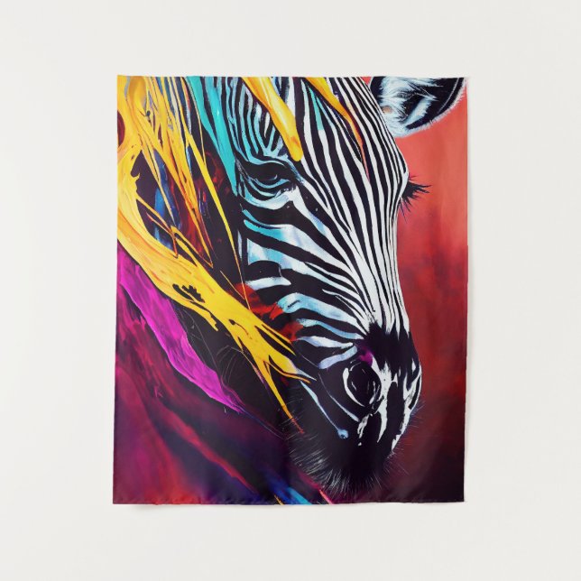 Zebra  Animal Discovery Adventure Nature Planet  Tapestry (Front)