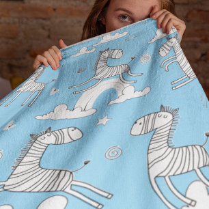 Zebra Animal Line Set Sherpa Blanket
