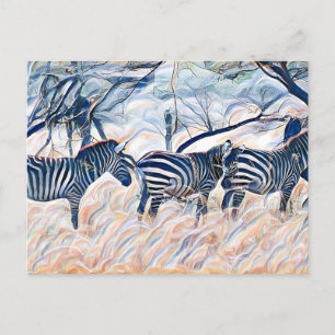 Zebra animal mammal postcard