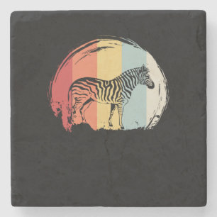 Zebra Animal Motif Retro Vintage Stone Coaster