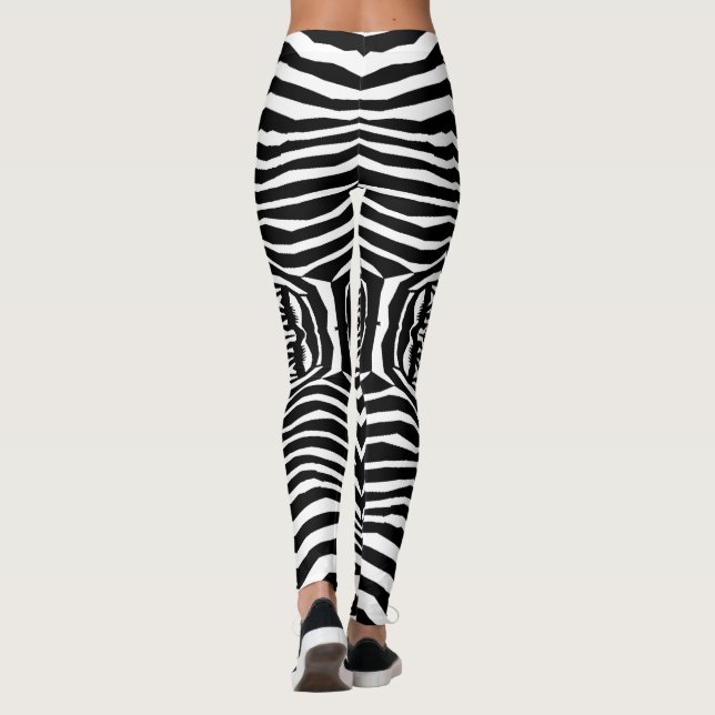 Zebra Animal Pattern#6 Designer Tights Leggings (Back)