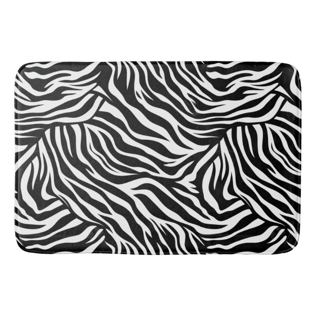Zebra Animal Print Bath Mat (Front)