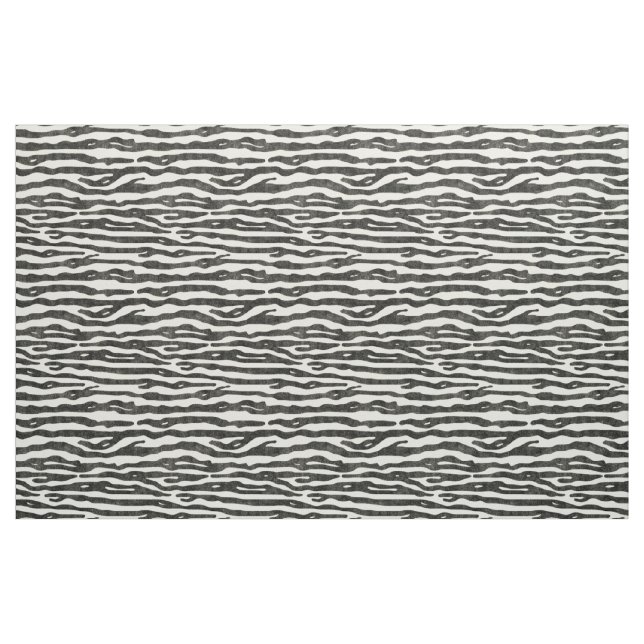 Zebra Animal Print Black Ecru Striped Pattern Fabric (Yard)