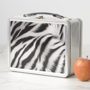 Zebra Animal Print Metal Lunch Box