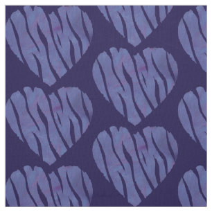 Zebra Animal Print Purple Heart Fabric