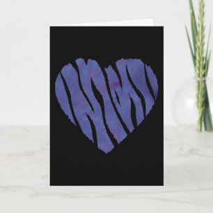 Zebra Animal Print Purple Heart Holiday Card