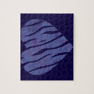 Zebra Animal Print Purple Heart Jigsaw Puzzle