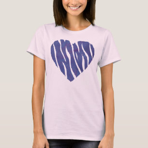 Zebra Animal Print Purple Heart T-Shirt