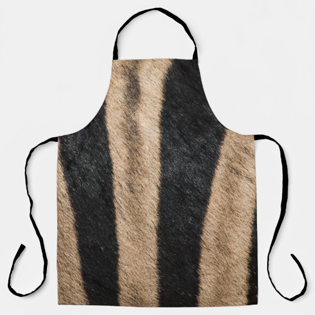 ZEBRA ANIMAL PRINT STRIPE APRON (Front)