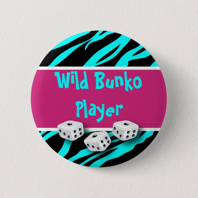 Zebra Animal Print Wild Bunko Player 6 Cm Round Badge (Front)