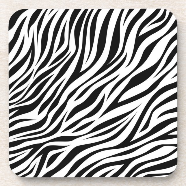 Zebra Animal Skin Print Pattern-15391 Coaster (Front)