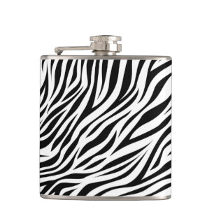 Zebra Animal Skin Print Pattern-15391 Hip Flask