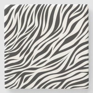Zebra Animal Skin Print Pattern-15391 Stone Coaster